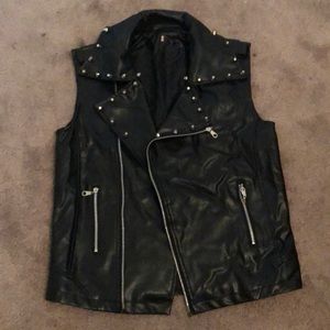 BLK Leather Studded Vest!!
